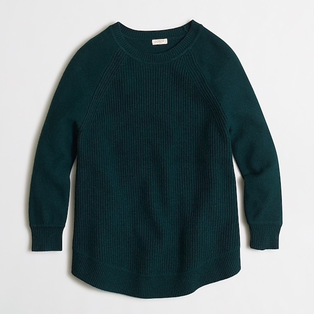 Jcrew factory textured curved-hem sweater
